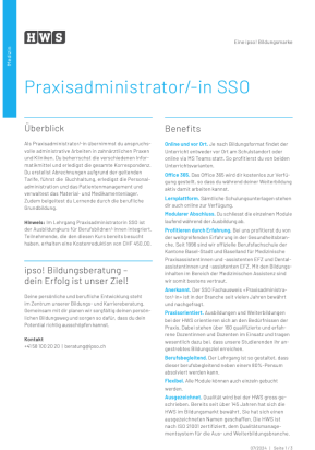 Factsheet Praxisadministratorin-SSO