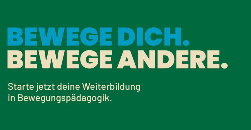 Bewegungspädagogik Kampagne Bild mit Text