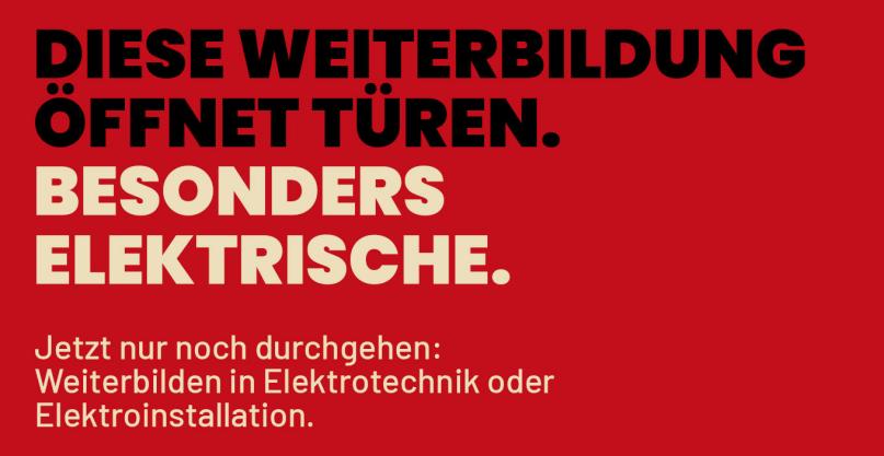 Elektrotechnik Kampagne Bild mit Text
